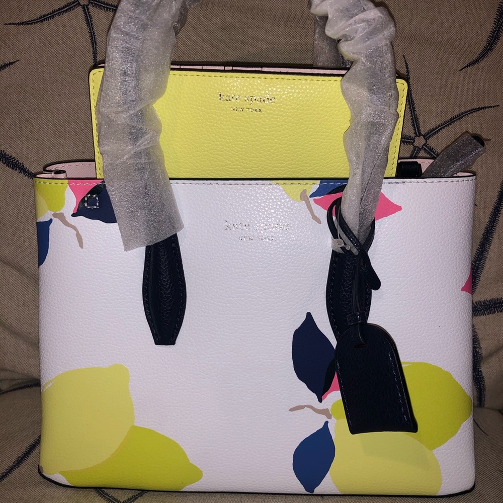 Kate spade lemon zip satchel and matching wallet
